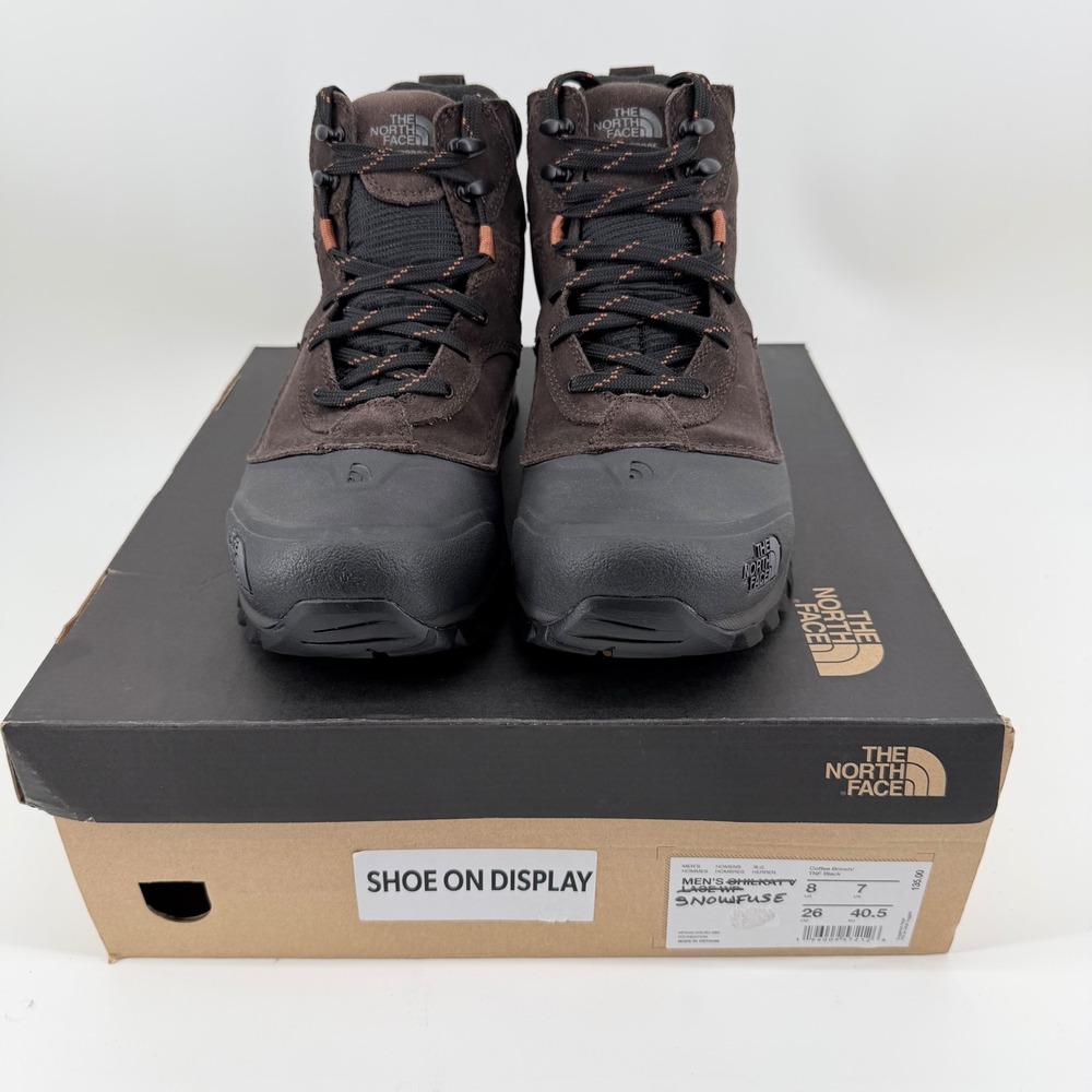The North Face Mens 8 Snowfuse Boots Coffee Brown Black Waterproof Winter New
